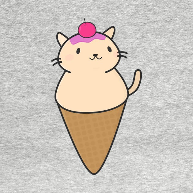 Cute Ice Cream Cat T-Shirt by happinessinatee